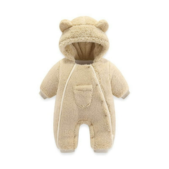 Baby Warm Jumpsuit Hooded Romper Outfits Cute Baby Clothes Baby Bear Romper for Baby 3-6 Months