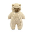 thumbnail image 1 of Baby Romper Cute Cartoon Animal Outfit Hooded Jumpsuit Romper Warm Baby Clothes for Baby 0-3 Months, 1 of 3