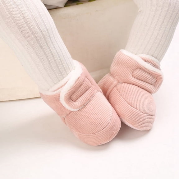 Newborn Baby Fleece Warm Boots Frist Walkers Shoes Infants Soft Sole Booties Snow Shoes