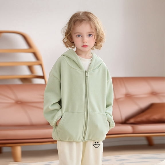 Baby Warm Jacket Cute Cartoon Printed Solid Soft Lightweight Long Sleeve Thick Warm Outerwear for Girls 8-9 Years