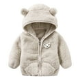 thumbnail image 1 of Baby Warm Jacket with Hooded Long Sleeve Cute Cartoon Animal Printed Cute Outwear Baby for Baby Girls 18-24 Months, 1 of 2