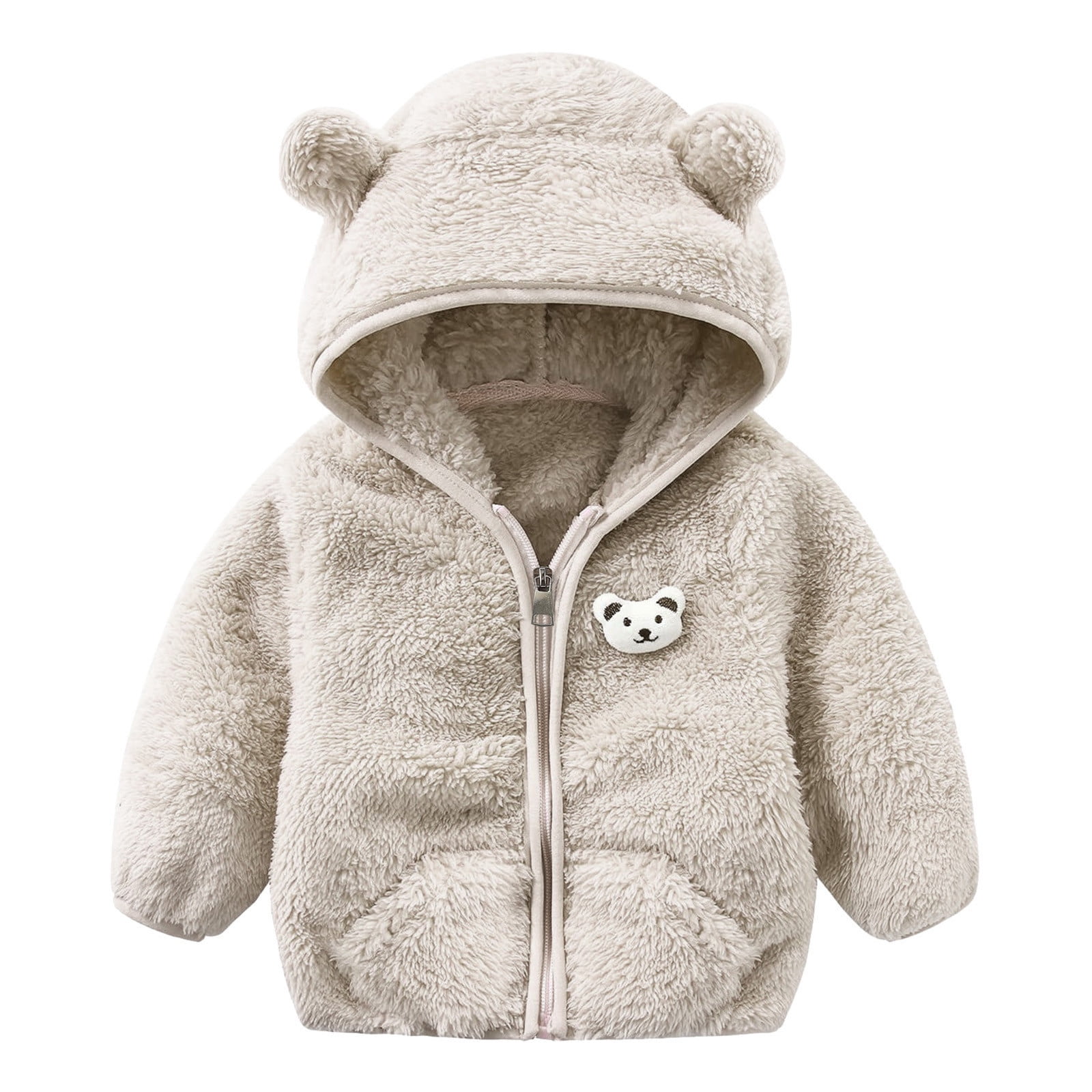 baby hooded jacket cartoon animal print zipper