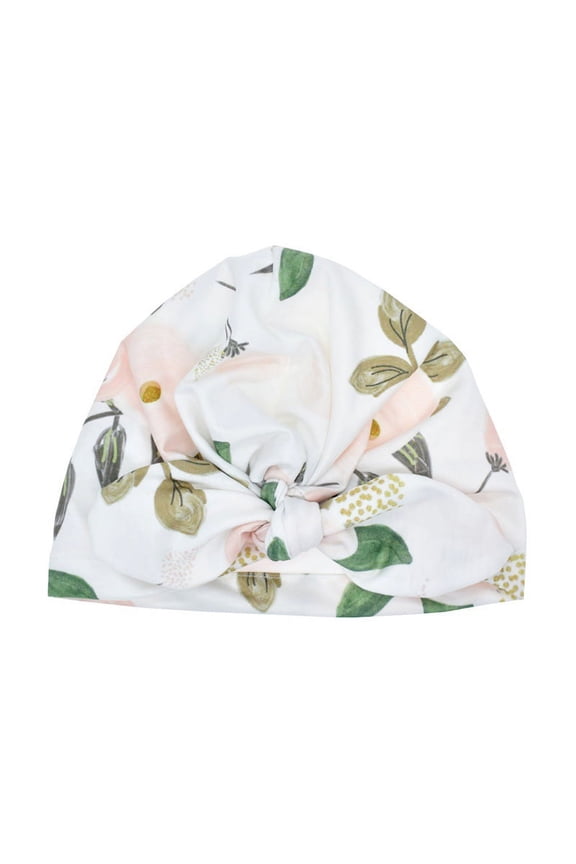 Newborn Baby Floral Pattern Knit Beanies Sleep Caps Baby Hat Turban Elastic Cap