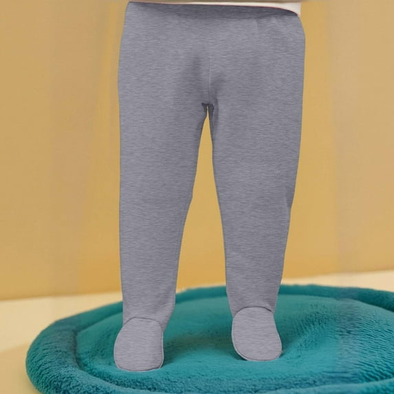 Baby Footed Pants - Soft Cotton Full Coverage Sleeper Pants for & Toddlers - Elastic Waist Warm Trousers (0-24M)