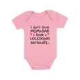 thumbnail image 1 of Newborn Baby Funny Social Distancing Quarantine Announcement Baby Bodysuit 24M (18-24M) Pink, 1 of 5