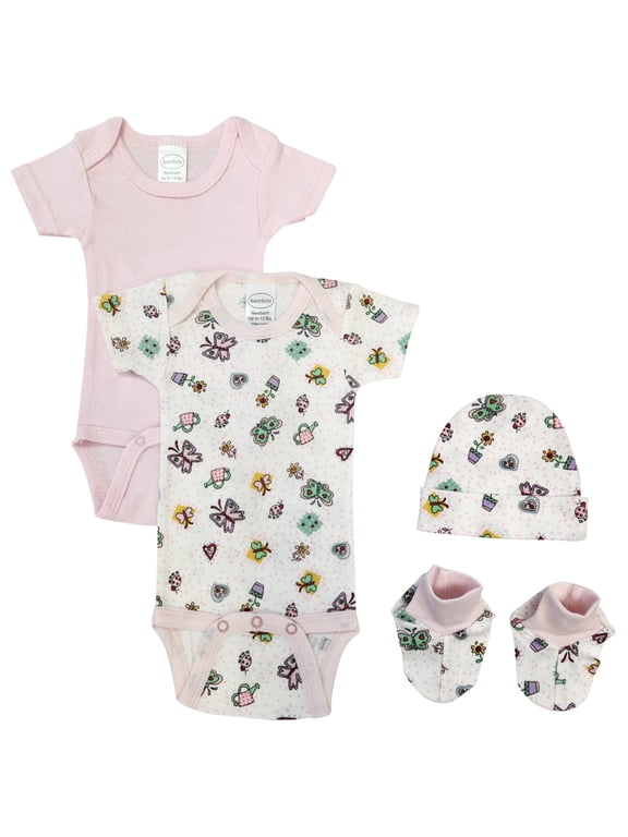 Newborn Baby Girl 4 Pc Layette Sets