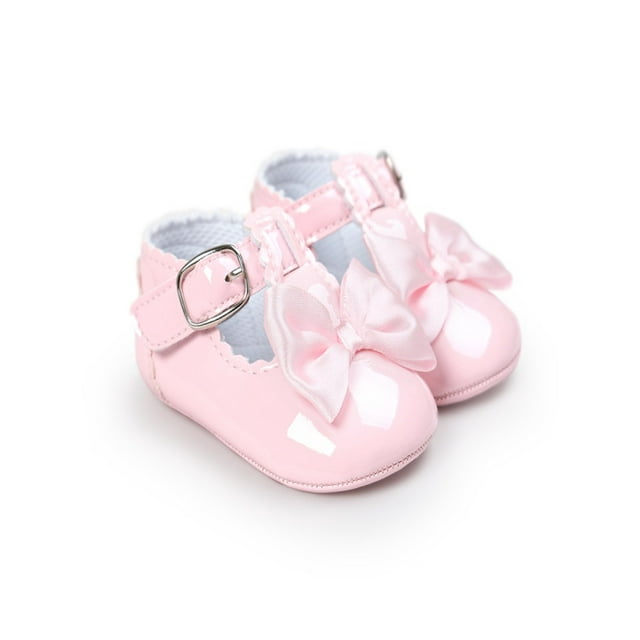 Newborn Baby Girl Bow Antislip Crib Shoes Soft Sole Sneakers Prewalker