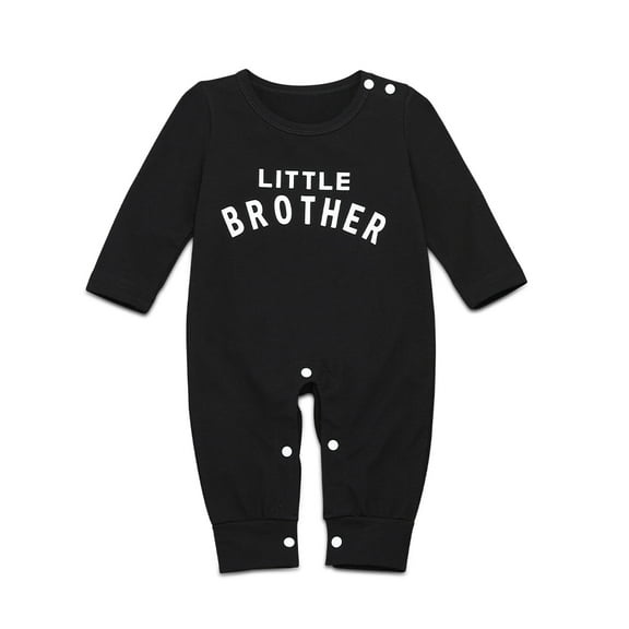 Newborn Baby Girl Boy Autumn Clothes Little Brother Cotton Long Sleeve Bodysuit Jumpsuit Romper Outfit