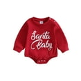 thumbnail image 1 of Newborn Baby Girl Boy Christmas Outfit Who Stole Long Sleeve Bubble Romper Sweatshirt Onesie Cute Fall Clothes, 1 of 9