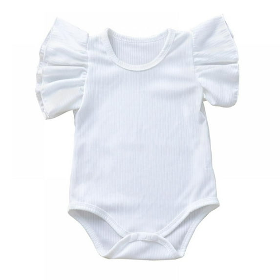 Newborn Baby Girl Boy Clothes Ruffle Cotton Romper Bodysuit One-Piece Jumpsuit Outfit