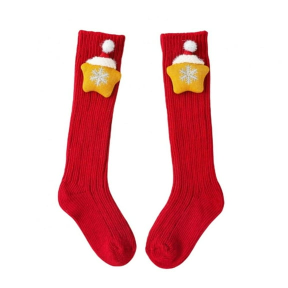 Newborn Baby Girl Boy Cotton Socks Infant Cartoon Christmas Socks Anti-slip Middle Tube Floor Socks,0-4Y