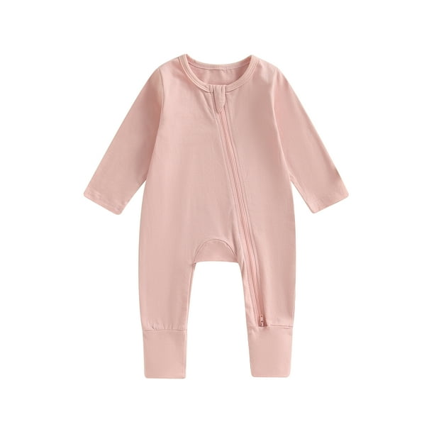 Newborn Baby Girl Boy Jumpsuit Solid 2 Way Zipper Footless Pajamas Sleepers Fall Winter Romper Walmart Business Supplies