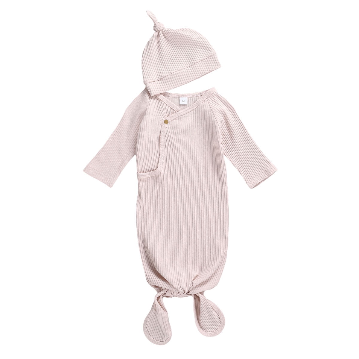 Newborn Baby Girl Boy Knotted Gown Set Infant Sleeper Nightgown with Hat Outfit Clothes aa5c1ed4 fed9 4a8d b779 88dca09d60c6.784c38b467f06b8a61a74586bac7f4ef