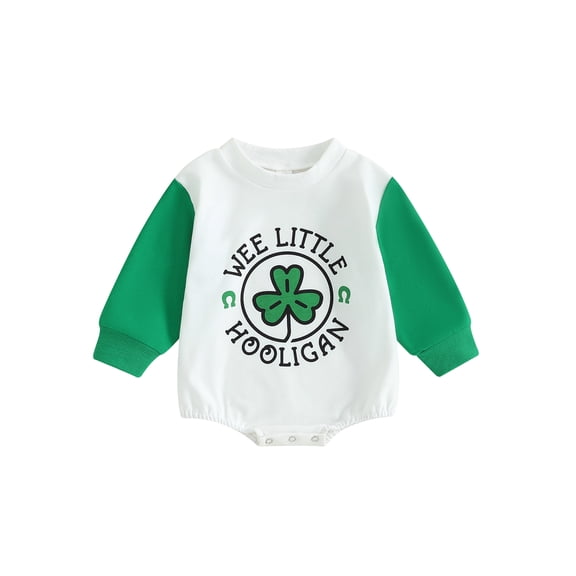 Newborn Baby Girl Boy My first St. Patrick's Day Outfit 3 6 12 18 Months Little Lucky Charm Romper Sweatshirt Onesie Bodysuit