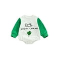 thumbnail image 1 of Newborn Baby Girl Boy St Patricks Day Outfit Little Lucky Charm Romper Sweatshirt Onesie Bodysuit Infant Jumpsuit, 1 of 6