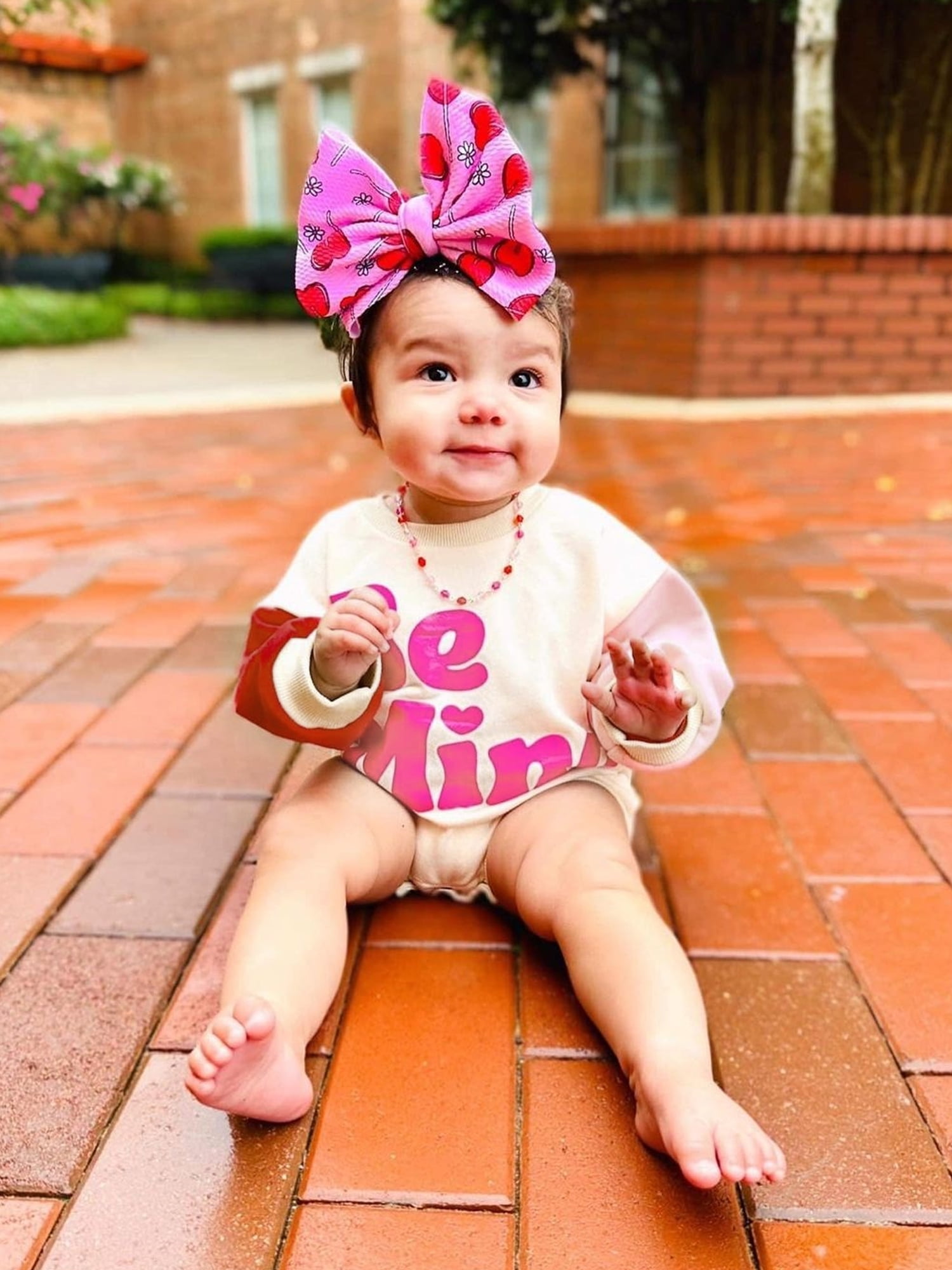 Newborn Baby Girl Boy Valentine's Day Outfit Long Sleeve Be Mine Romper  Color Block Bodysuit One Piece Jumpsuit - Walmart.com
