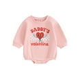 thumbnail image 1 of Newborn Baby Girl Boy Valentines Day Outfit Heart Letter Sweatshirt Bubble Romper Oversized Long Sleeve Bodysuits Cute Spring Clothes, 1 of 7