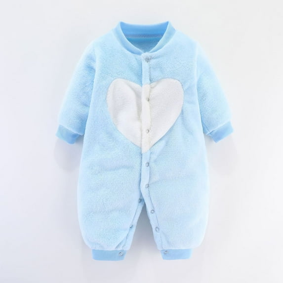 Newborn Baby Girl Boys Winter Outfit Hooded Jumpsuit Infant One Piece Romper Baby Warm Snowsuit Clothes Gifts Set Blue 12-18 Months