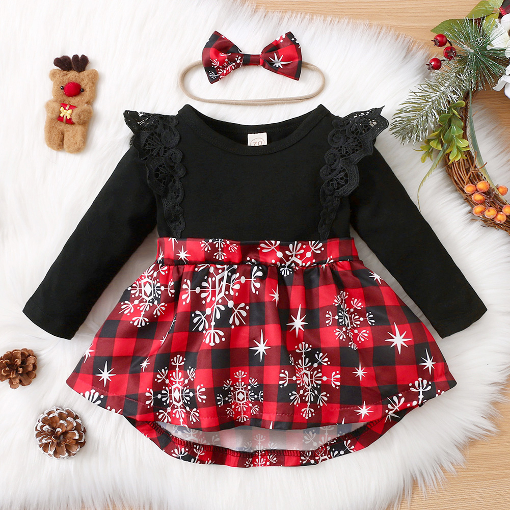 Newborn Baby Girl Christmas Dress Tutu Ball Gown Party Romper Dress