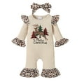 thumbnail image 1 of Newborn Baby Girl Christmas Outfits 3M 6M 9M 12M 18M Infant Christmas Romper Cute Ruffle Jumpsuit Bodysuit Kids One-Piece Clothes, 1 of 10