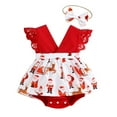 Newborn Baby Girl Christmas Romper Dress Lace Sleeveless Tutu Bodysuit
