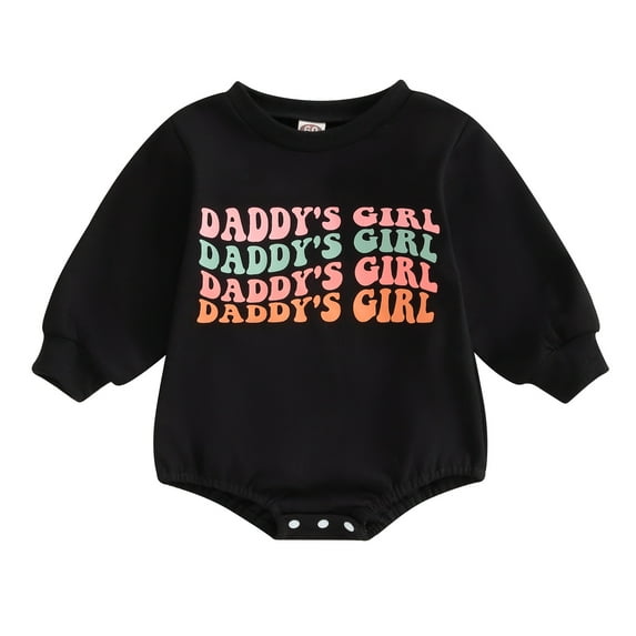 Newborn Baby Girl Clothes 3M 6M 12M 18M 24M Long Sleeve Letter Print Sweatshirt Romper Oversized Bubble Fall Winter Clothes
