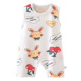 thumbnail image 1 of Newborn Baby Girl Clothes Cotton Bubble Romper for 6-12 Months Baby Sleeveless Summer Clothes For Babies 1 18 Months Old Both Boys And Girls Light And Thin With A Closed Crotch, 1 of 4
