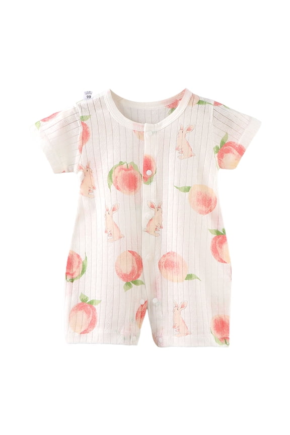 Newborn Baby Girl Clothes Cotton Bubble Romper for 0-6 Months Preemie Baby Cotton Button Climbing Suit