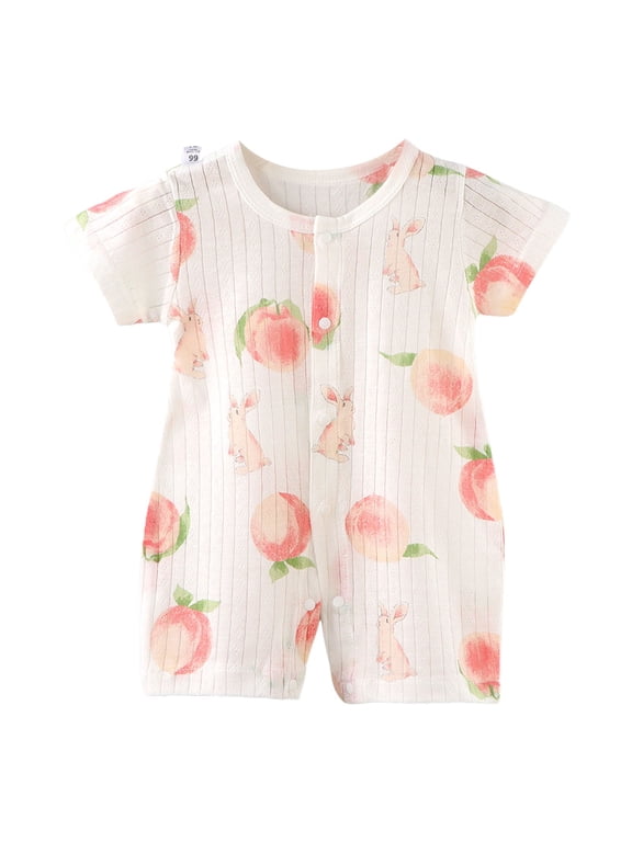 Newborn Baby Girl Clothes Cotton Bubble Romper for 0-6 Months Preemie Baby Cotton Button Climbing Suit
