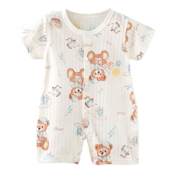 Newborn Baby Girl Clothes Cotton Bubble Romper for 0-6 Months Preemie Baby Cotton Button Climbing Suit