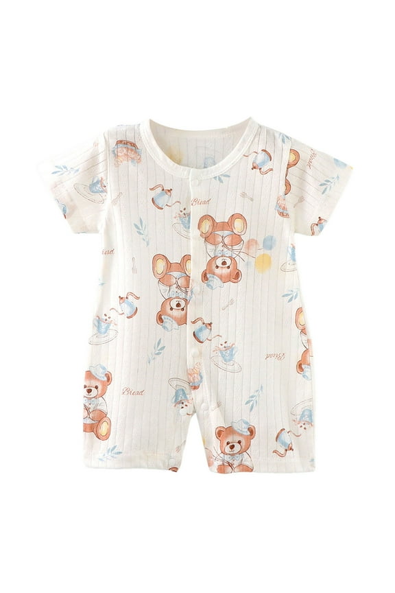 Newborn Baby Girl Clothes Cotton Bubble Romper for 18-24 Months Infant Baby Cotton Button Climbing Suit