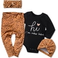 thumbnail image 1 of Newborn Baby Girl Clothes Im New Here Infant Newborn Outfit Cute Toddler Baby Girl Outfits 4PC Set 0-3 Months, 1 of 6