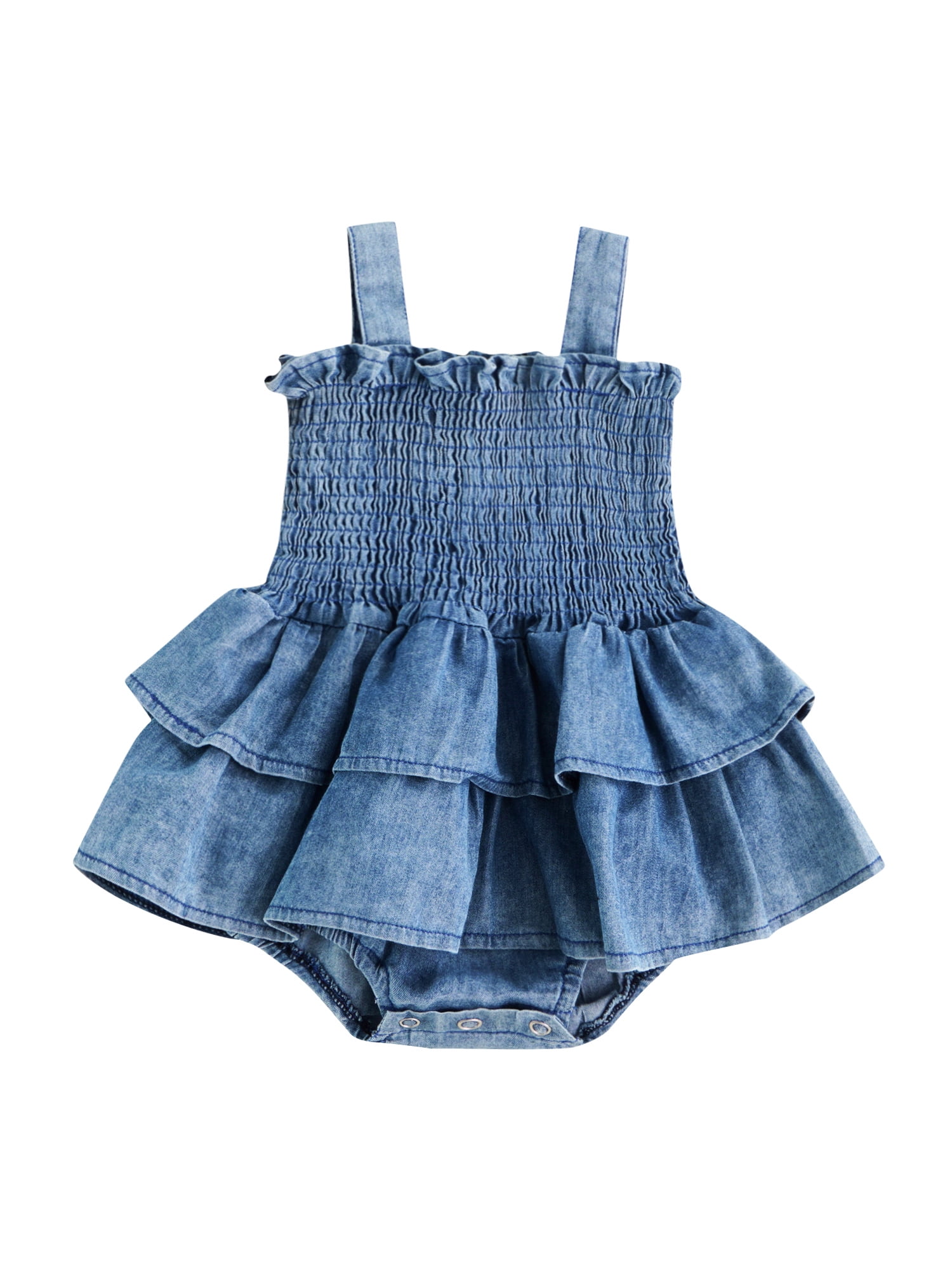 New 9 12 18 24 M Girls' Baby Birthday Denim Dress Dresses For Newborn Baby  Girls' Clothing Spring Fall Costume Dress D Color Blue Kid Size 6M