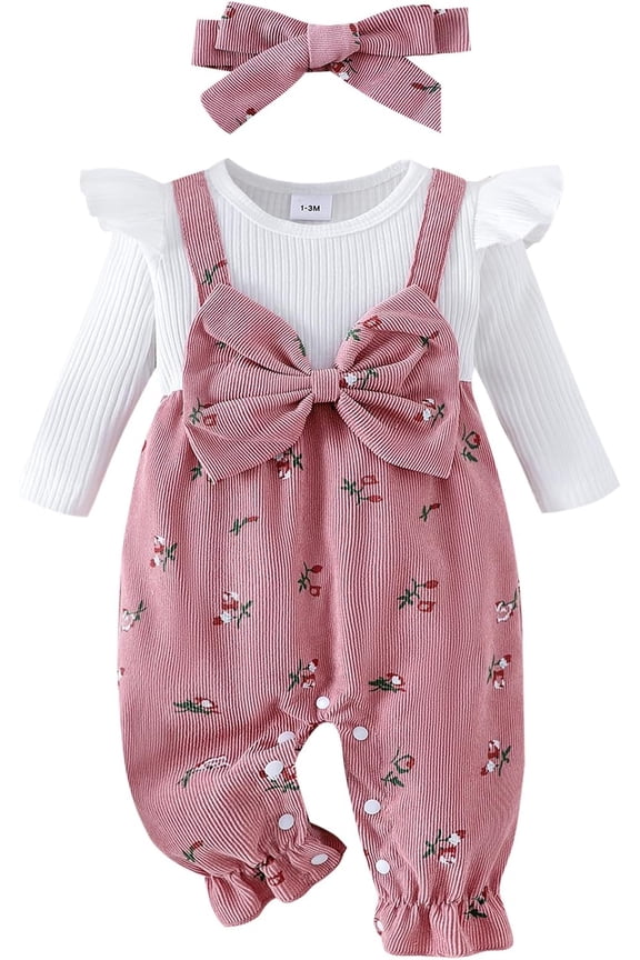 Newborn Baby Girl Clothes Long Sleeve Romper One Piece Jumpsuit Fall Winter Infant Outfits 0 3 6 9 12 18 Months