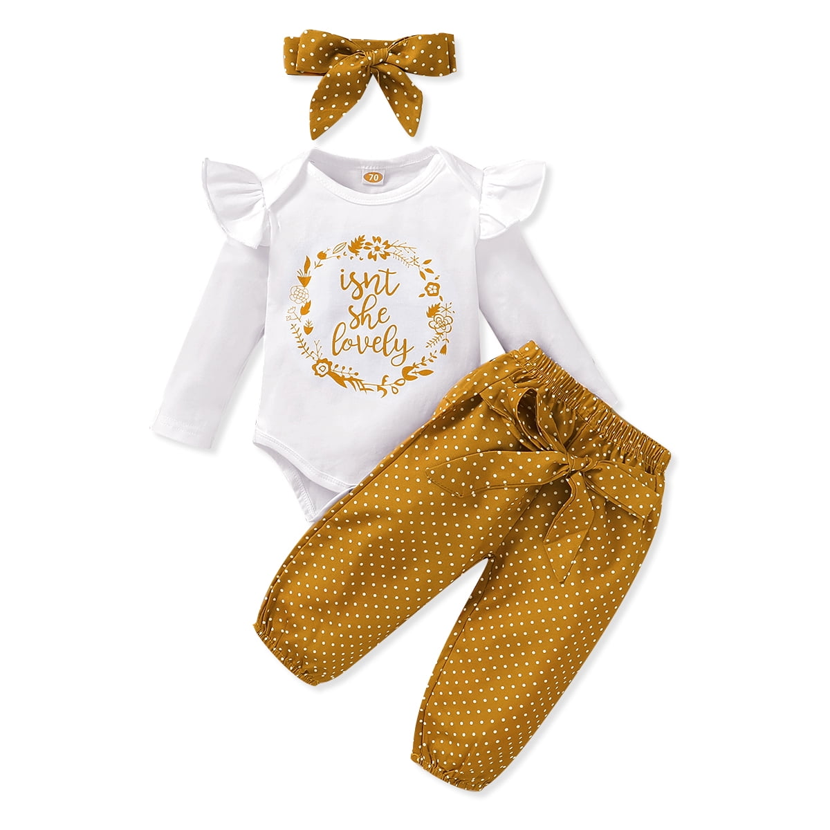 Newborn Baby Girl Clothes Outfits Infant Romper Ruffle Floral Pants ...