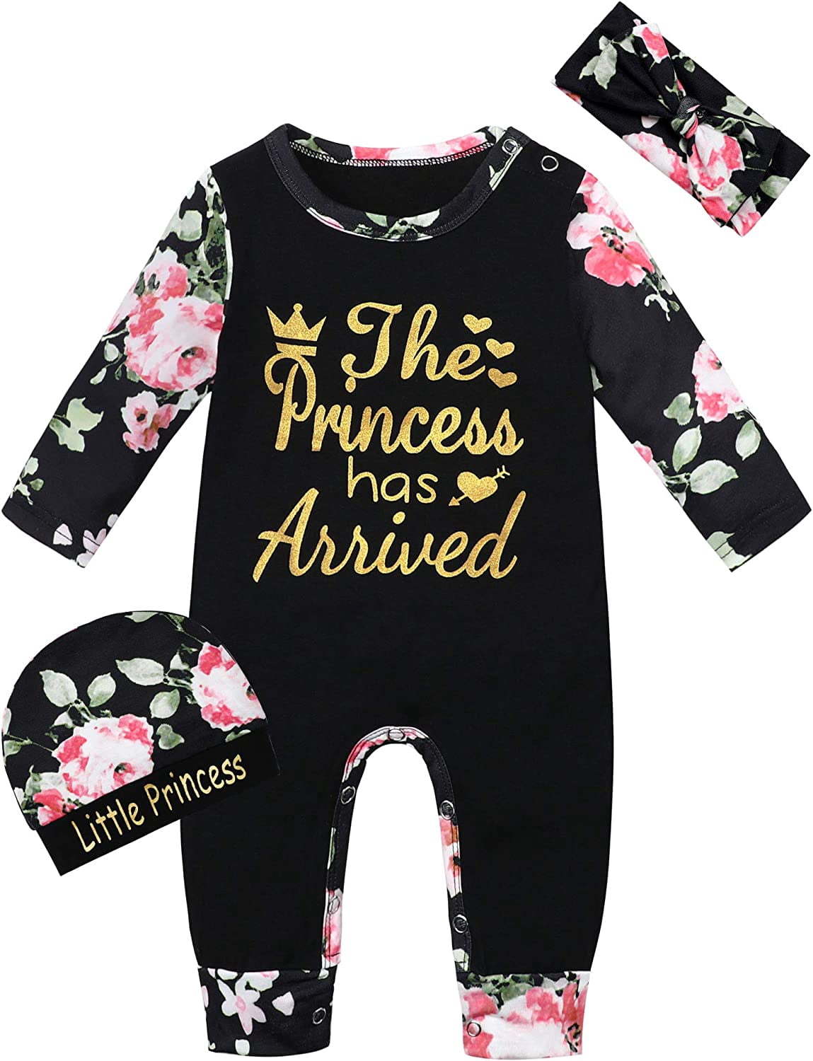 Newborn Baby Girl Clothes Romper Onesie Cotton Newborn Outfit for Girls ...