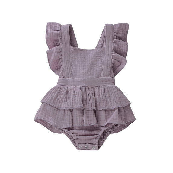Newborn Baby Girl Clothes Ruffle Cotton Romper Bodysuit One-Piece Jumpsuit Outfit 3M 6M 12M 18M
