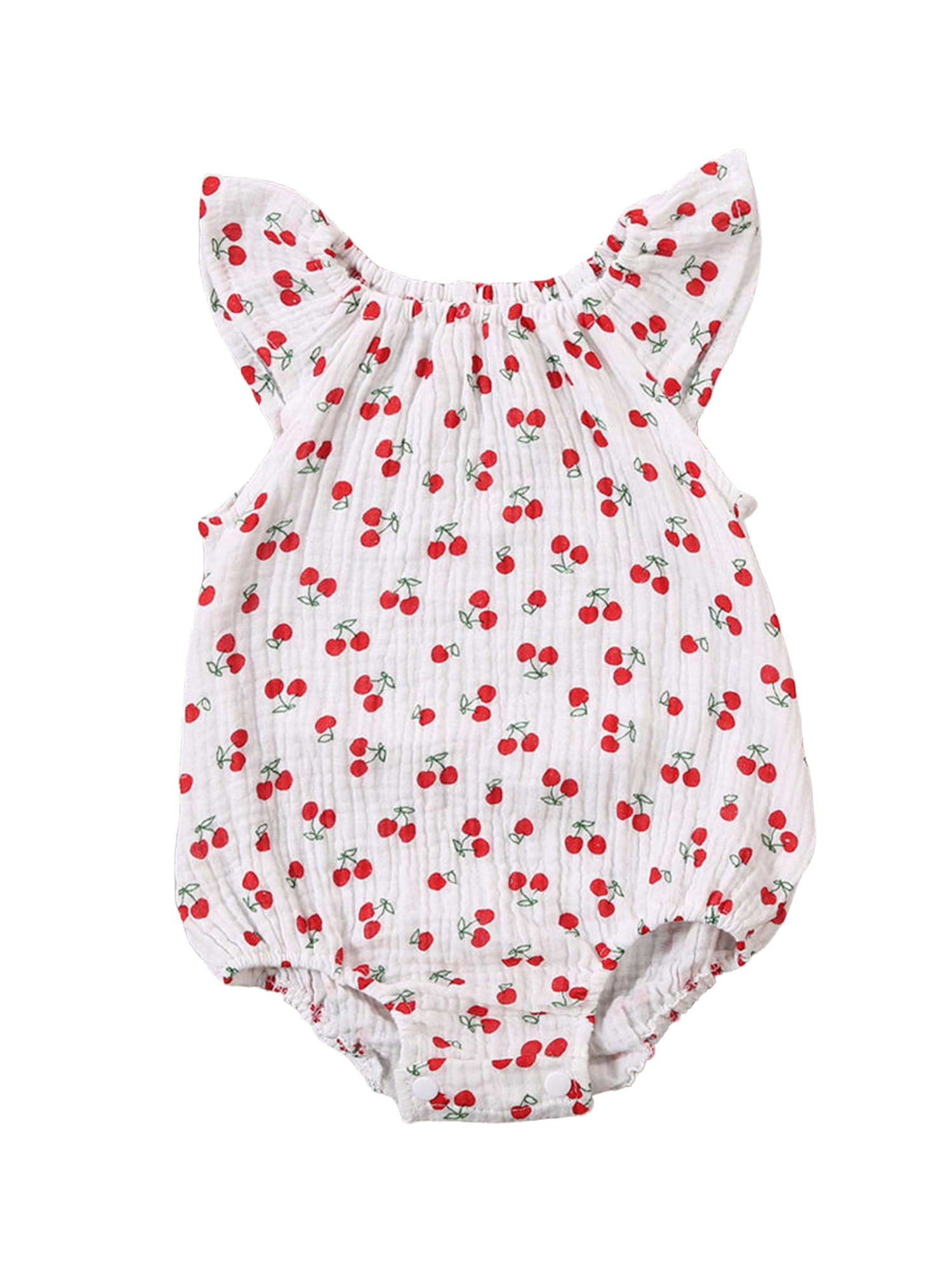 Newborn Baby Girl Cotton Linen Romper Ruffle Sleeveless Onesies Bodysuit One Piece Summer Outfit