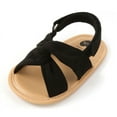 thumbnail image 1 of Newborn Baby Girl Cute Sandal Soft Sole Flat Shoes, Infant Non-Slip First Walkers Solid Color Summer Sandals 0-18M, 1 of 5
