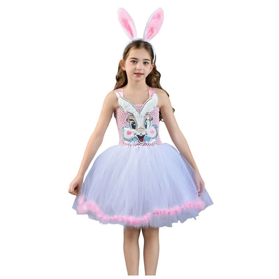 Baby Girl Easter Dress Sleeveless Smocked Bunny Carrot Tulle Tutu Bodysuit My 1st Easter Outfit Tutu Dress Toddler Girl Easter Dress