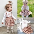 thumbnail image 1 of Newborn Baby Girl Easter Outfit Ruffle Romper Rabbit Suspender Skirt Overall Dress Outfit Spring Summer Clothes for Girls Kids 6-12 Months, 1 of 9