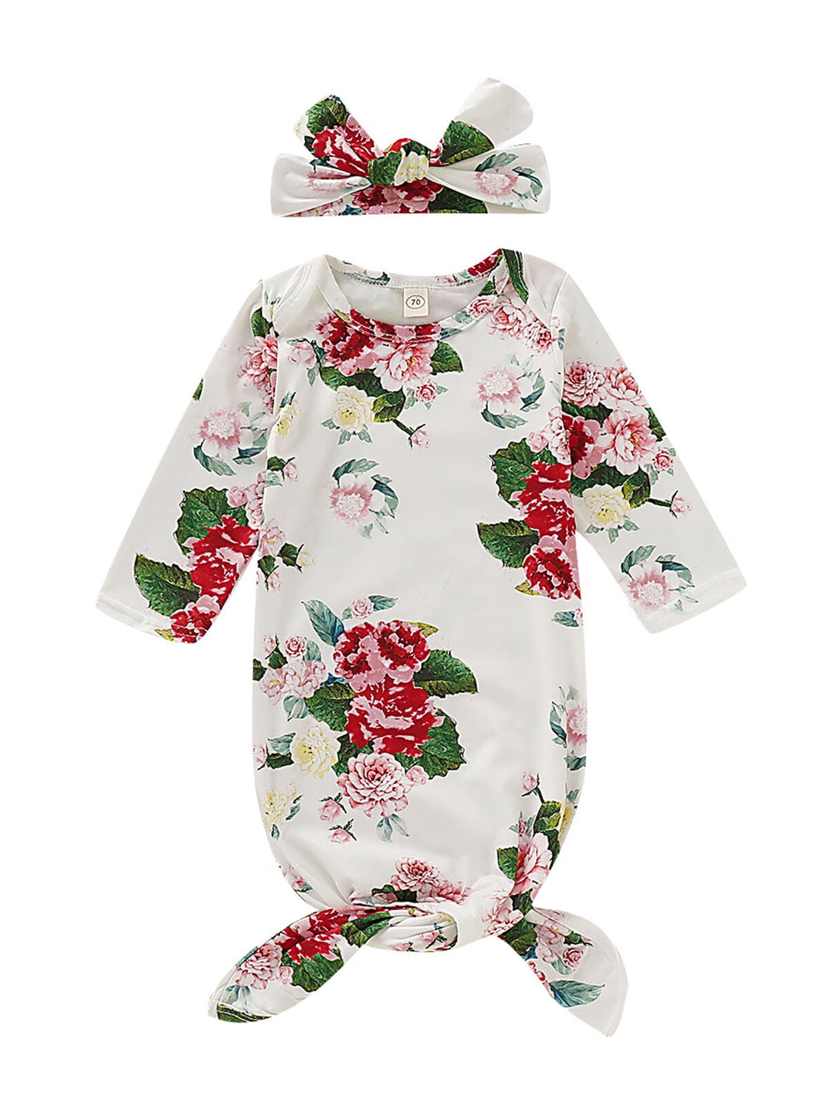 Newborn Baby Girl Floral Coming Home Sleep Gown Sleepwear Romper