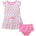 thumbnail image 1 of Newborn Baby Girl Flutter Sleeve Tie Waist Knit Dress With Bloomer Set, 1 of 1