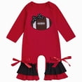 thumbnail image 1 of Newborn Baby Girl Football Outfit Game Day Rugby Long Sleeve Romper Ruffle Jumpsuit Infant Fall Winter Clothes, 1 of 7