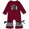 thumbnail image 1 of Newborn Baby Girl Football Outfit Game Day Rugby Long Sleeve Romper Ruffle Jumpsuit Infant Fall Winter Clothes, 1 of 7