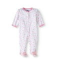 Newborn Baby Girl Footed Sleep 'N Play with Mitten Cuffs