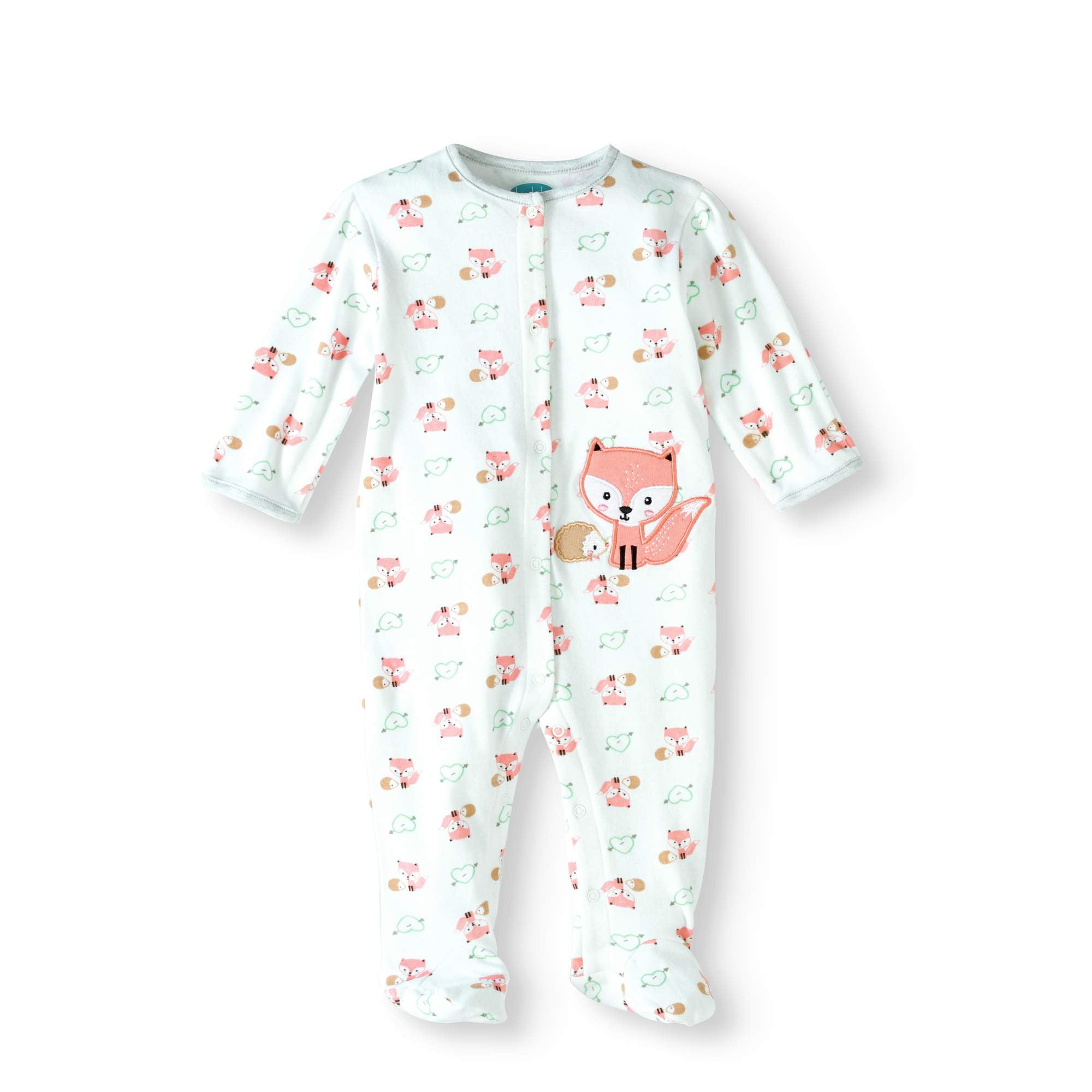 Newborn Baby Girl Footed Sleep 'N Play with Mitten Cuffs