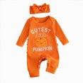 thumbnail image 1 of Newborn Baby Girl Halloween Clothes Ghost/Pumpkin Embroidery Jumpsuit Long Sleeve Romper Onesie 3 6 12 18 Months, 1 of 8