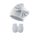 thumbnail image 1 of Newborn Baby Girl Hats and Mittens Set Cotton Bow Beanie Preemie Hats Infant Caps for Baby Girls, 1 of 6
