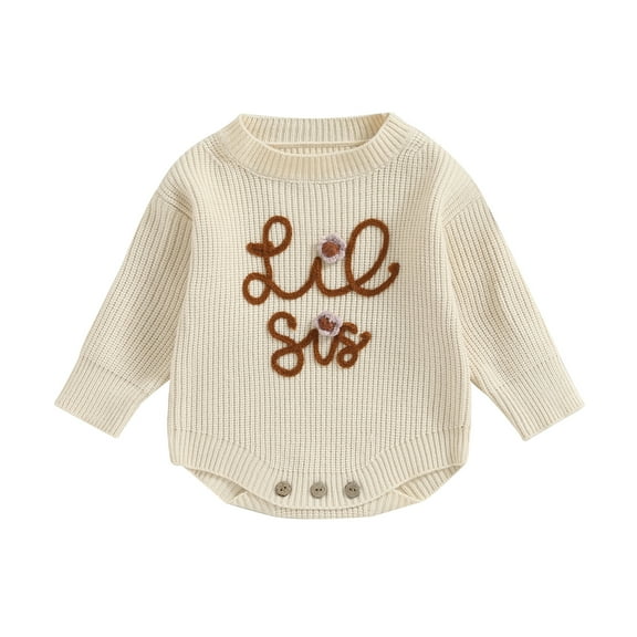 Newborn Baby Girl Knit Romper 3M 6M 9M 12M 18M 24M Sweater Embroidery Flower Jumpsuits Infant Winter Fall Clothes